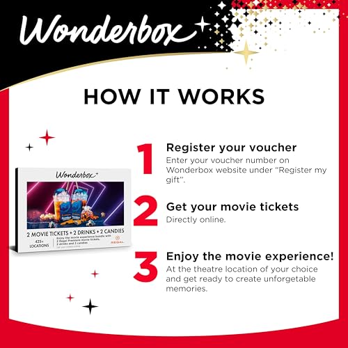 Image of Wonderbox - Experience Gift - Regal Movie - 2 Tickets, 2 Drinks & 2 Candies | Valid at 425+ Regal theater locations across the US, Choose your theater, movie, date, and showtime