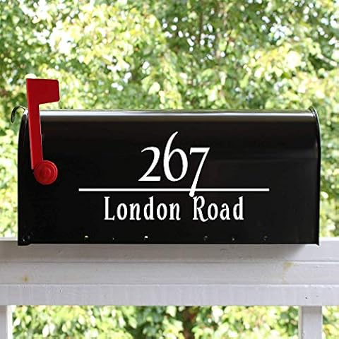 Personalized Mailbox Numbers - Street Address Vinyl Decal - Custom Decorative Numbering Street Name House Number Gift 3DY - Back40Life (E-004c) Cover