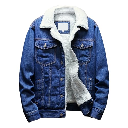Manteau denim coton hiver pour homme veste chaude doublée contre le froid