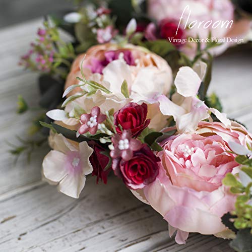 Floral Wreath, Door Wreath, Artificial Peony Wreath For Front Door 15''-16'', Front Door Decorations Wall Decor #TOP2