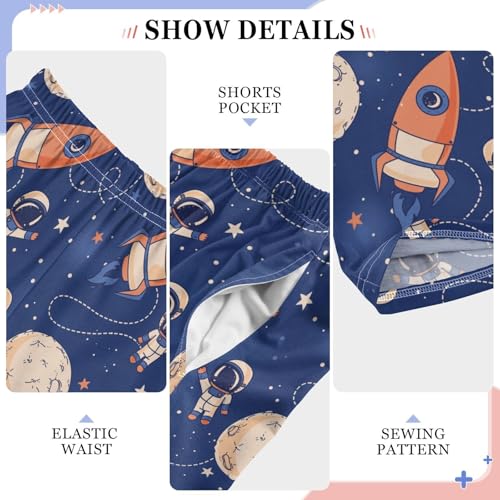 ZZKKO Astronaut Planet Spaceship Boys Pants for Kids Jogger Pants with Pockets S-XL4