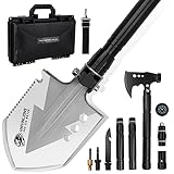 【 All-in-one Mehrzweck-Überlebenswerkzeug-Kit】UNIVINLIONS faltbare Schaufel mit Axt besteht aus Schaufel, Axt, Verlängerungsgriffen und anderem Zubehör. Je nach Körpergröße und Einsatzszenario können Sie die faltbare Überlebensschaufel nach Belieben auf verschiedene Längen einstellen. Die Schaufel und die Axt sind abnehmbar und leicht zu montieren. Das Set ist außerdem sehr leicht, sodass es einfach zu transportieren ist. Es eignet sich für Camping, Erkundung, Outdoor-Reisen, Cross-Country, Wandern und andere Aktivitäten.
