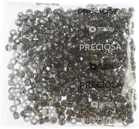Preciosa Czech Seed Beads 32/0 (8mm) Silver Lined Transparent Grey - 250g Bulk Bag Beads for Jewelry Making and Crafts