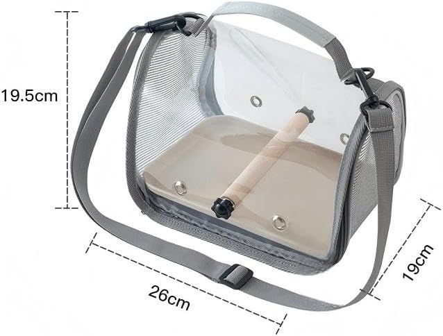 Portable Bird Carrying Bag, Transparent Travel Bag for Parrots, Parakeets, Birds, and Small Pets, 26x19x19.5cm