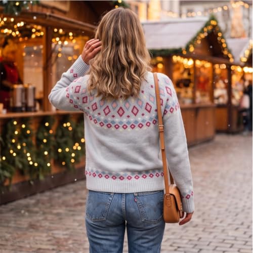 Pullover Sweaters for Women Crew Neck Graphic Print Casual Tunic Sweaters - image 5