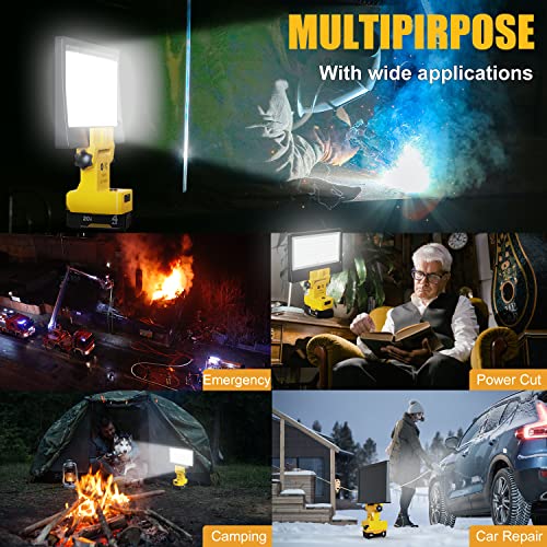 50W 5000Lm Led Work Light For Dewalt 20V Battery Cordless Flood Lights For Emergencies, Portable Job Site Light,Camping And Outdoor Use With Usb And Type C Charger Port #TOP4
