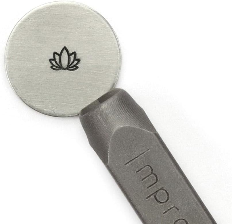 ImpressArt - Lotus Flower Signature Design Metal Stamp, 6mm
