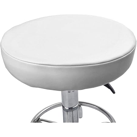 [Jiyaru] スツールカバー 丸 スツール 椅子 35cm チェア カバー 丸椅子カバー 丸型 座面 ラウンドスツール 丸 エステスツール イス 合成革 サロン様向け ホワイト