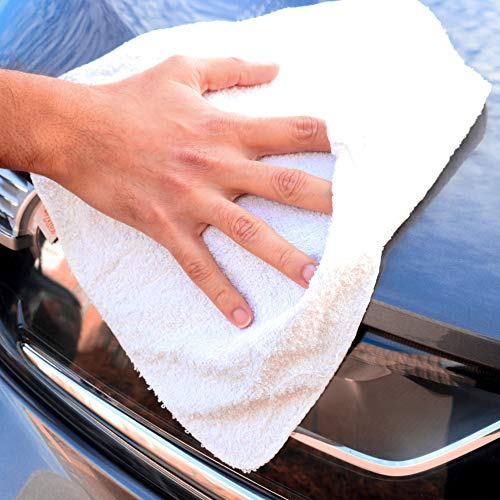 Arkwright W68 White Terry Washcloth Rags - (10 Lb Box) Perfect Reuseable Cleaning Cloth Terry Towels For Home, Garage, Automotive, Kitchen, Bars - 14X14 To 20X20 #TOP4