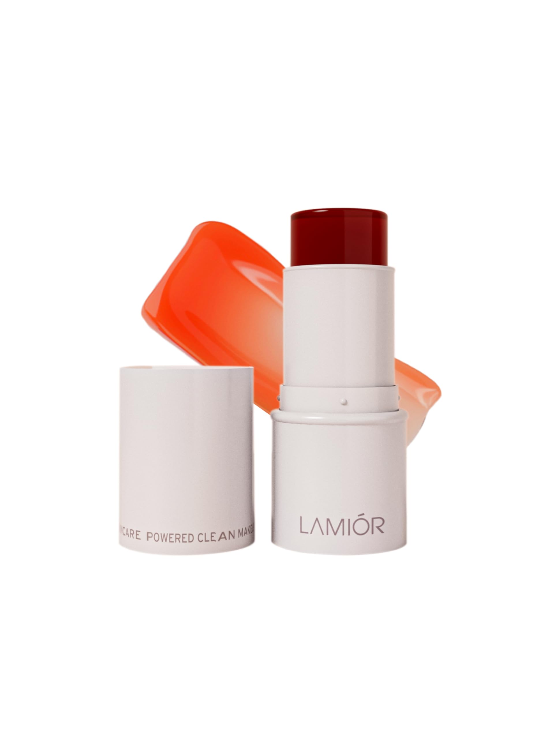 LAMIOR Bouncy Jelly Lip & Cheek Stain - Coral Kiss | 90% Natural, Hydrating, Buildable Color | Skincare-Powered, Vegan, Cruelty-Free, Non-Comedogenic & Long-Lasting