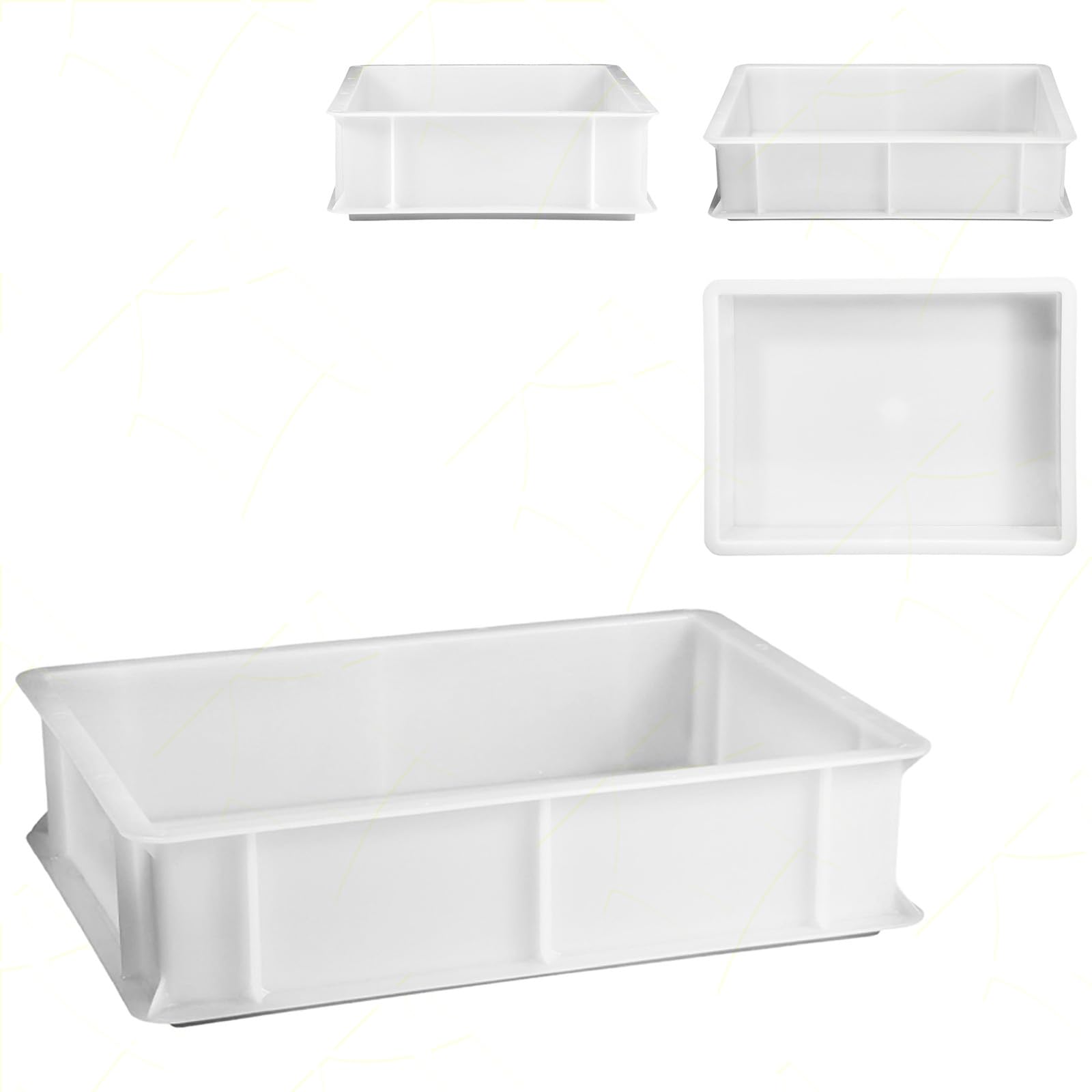 Sicignano Casalinghi Boîte de service pour pâtes avec couvercle et spatule, fond et parois fermées, capacité 10 litres, empilable, blanc, polyéthylène alimentaire, lavable au lave-vaisselle