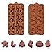 Set di 2 stampi per cioccolatini di Natale, in silicone, con forme di pupazzo di neve, albero, calzini, confezione regalo, omino di pan di zenzero, canna da caramella per decorazioni di Natale