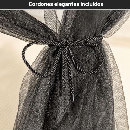 Mosquitera de cama con 4 aberturas y 6 bucles de sujeción para dormitorio 7