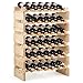COSTWAY Botellero para 36 Botellas Soporte de Vino de Madera Botellero Apilable de 6 Niveles Estante del Vino para Salón Cocina Comedor