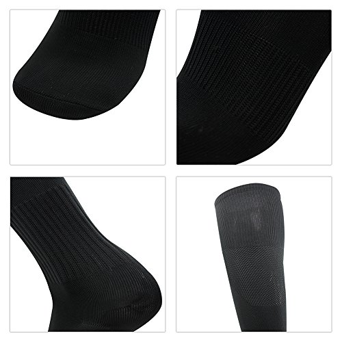 Three street Black Baseball Socks, Women Dressing Volleyball Softball Socks,Over Knee High Volleyball Game Socks for Back to School Black 10 Pack One Size