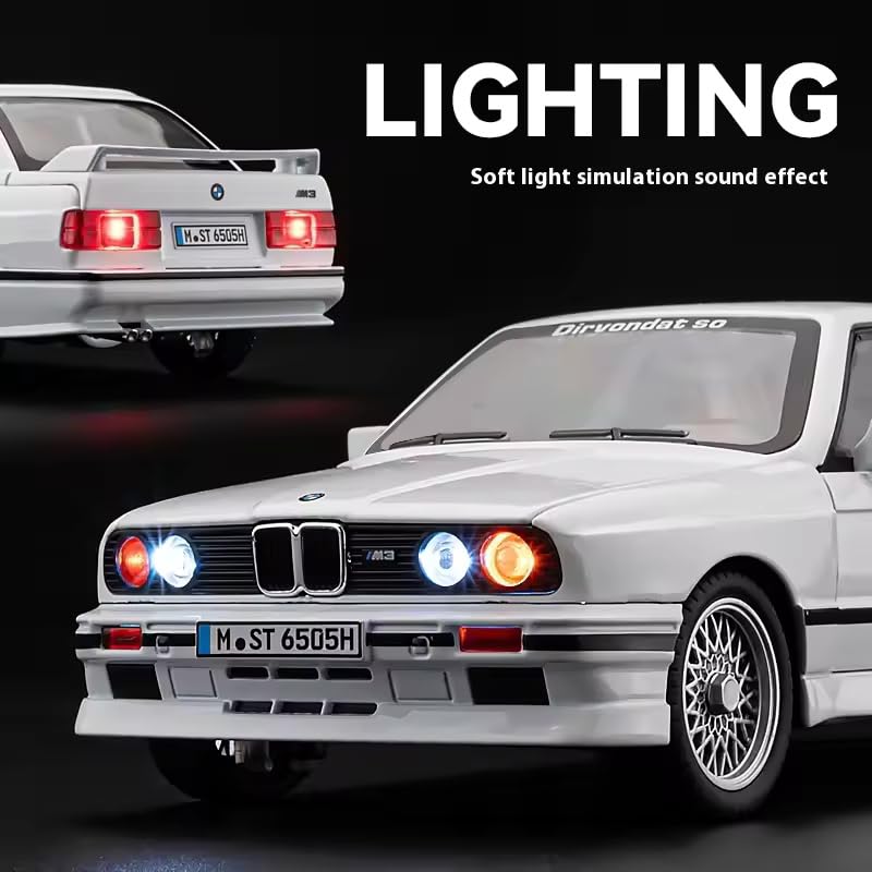 Image of Alokik Enterprise 1:24 B-M-W E30 M3 Diecast Metal Pull Back Car with 6 Openable Doors with Sound and Light Toy Decoration car Best Gift Toys for Kids 【Color As Per Stock】