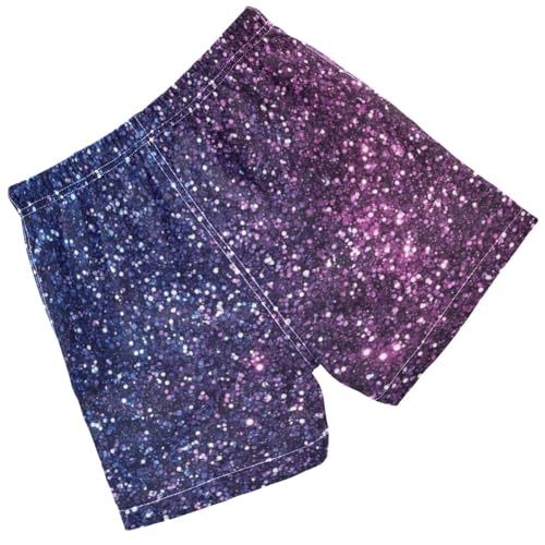 Pigsaly Boys Swim Trunks Indigo Deep Purple Gradient Flashing Glitter Boys Board Shorts Swimsuit Swimwear Bathing Suit S2