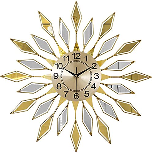 Horloge murale en métal moderne rétro silence pour décor salon