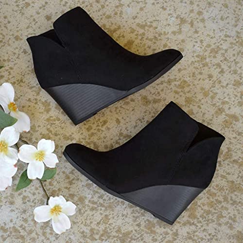 GUNIYIFS Women's Wedge Booties and Ankle Boots Comfortable Ankle Short Boots for Women Fashion Dressy Sexy Heels Shoes with Zipper4
