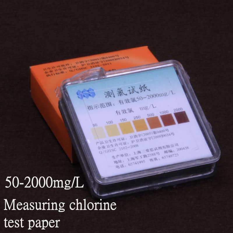 5 Cajas/Paquete de Laboratorio 0-25 MG/l 10-250 MG/l 50-2000 MG/l Papel de Prueba de medición de Cloro Papel de Cloro Residual for experimentos Escolares (Size : 0-25mg per Liter)
