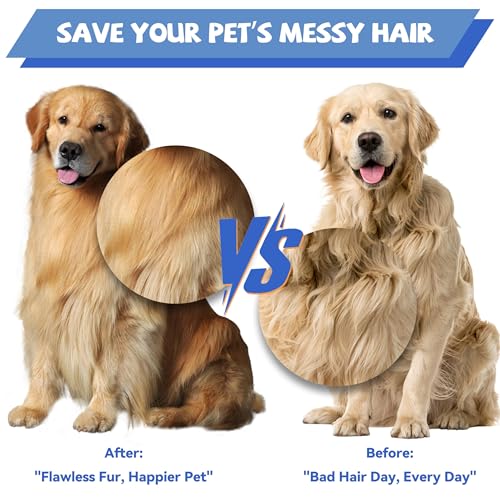 Image of 8.5 Inch Dual Tooth Pet Comb for Mats and Tangles,Professional Grooming Comb Removing Excess Hair for Long-Haired Cats and Dog Kit,Prevent Undercoat, Excess Hair,Mats and Tangles,Pet Essential