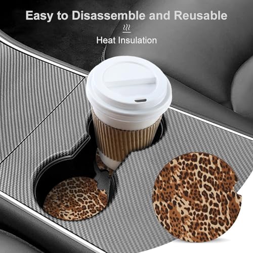 Porta vasos para carro, 2 piezas con diseño animal miniatura 4