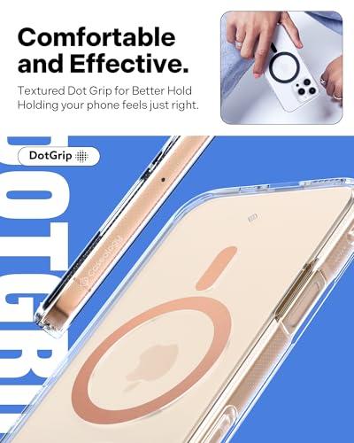 Image of CASEOLOGY by Spigen Capella Mag for iPhone 16 Pro Case [Ultra Clear] Magnetic Military Grade Drop Protection Side Grip Patterns Back Cover Case for iPhone 16 Pro (TPU and PC | Clear Sepia Gold)