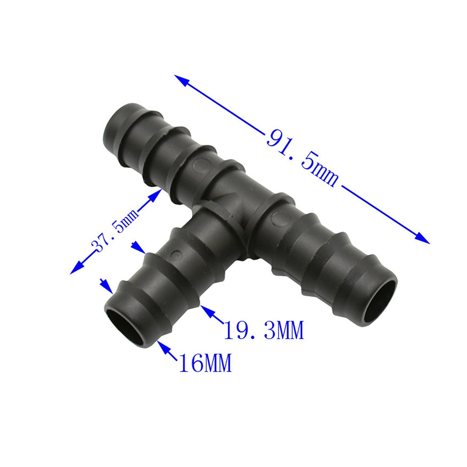 Adattatore per Tubi da Giardino Irrigazione da Giardino Tee Barb 1 / 220mm Tubo Flessibile Tee Connettore 1/2 Giardino Irrigazione Tee 50pcs (Color : 20mm Hose, Diameter : 3/4'')