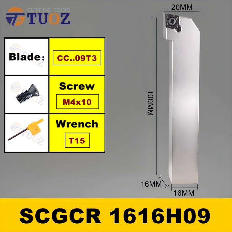 1pc SCGCR1010H06 1212H06 1616H06 SCGCR 1212H09 1616H09 2020K09 2525M09 2020K12 2525M12 CNC External Turning Tool Turning Holder(SCGCR1616H09)