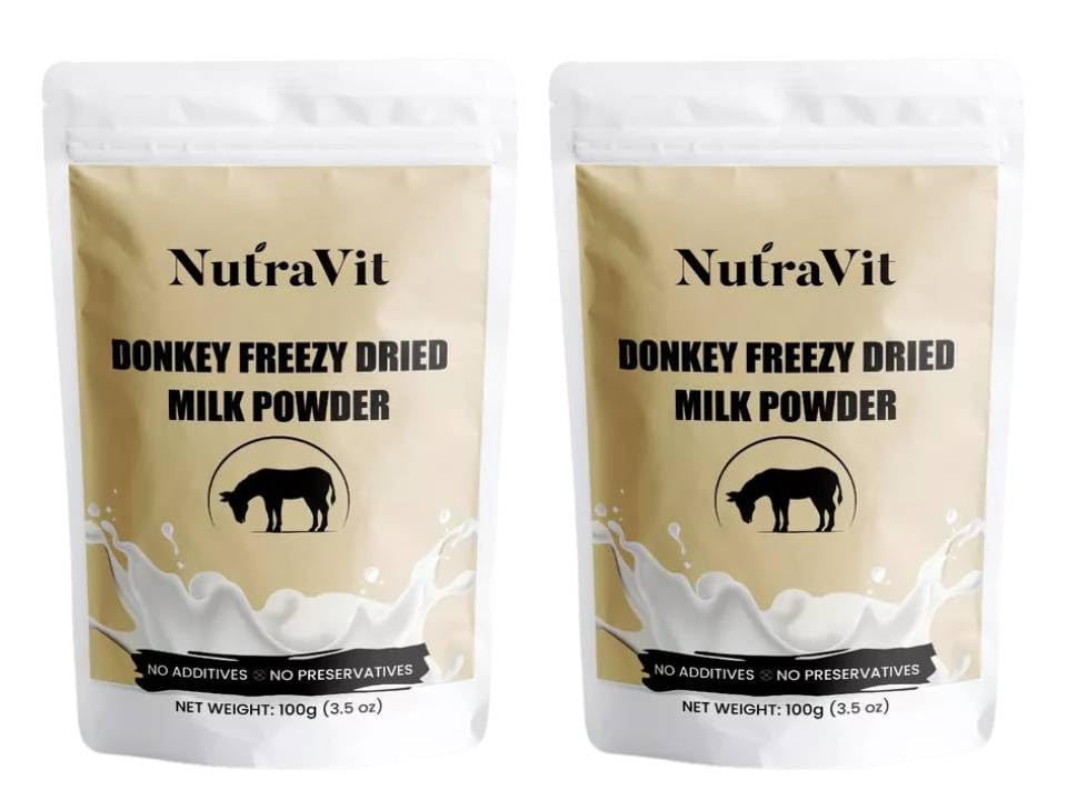 Magichood Nutravit 100% PURE NATURAL Dried Donkey Milk Powder | 200gm / 7 oz | (100gm -Pack of 2) |