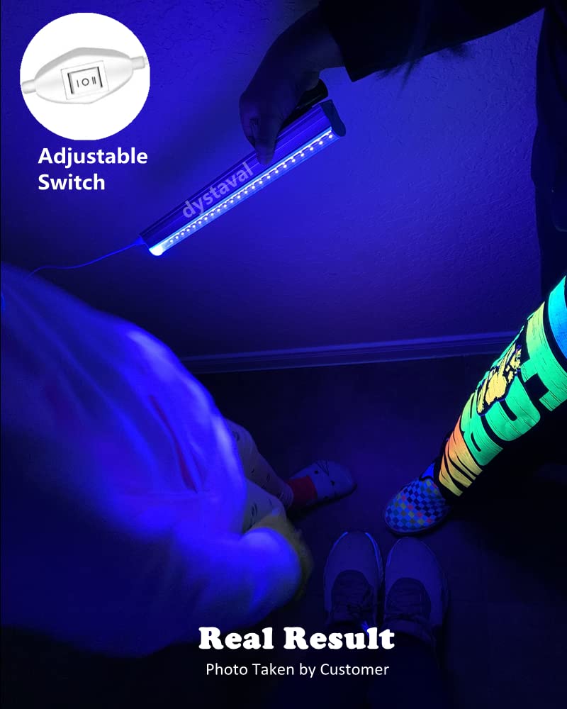 2 barras de luz negra, tubo UV LED, lámpara morada portátil, 5 V, USB, alimentación ultravioleta, 395 nm UVA, iluminación para efecto maquillaje neón, pintura de Navidad, discoteca DJ