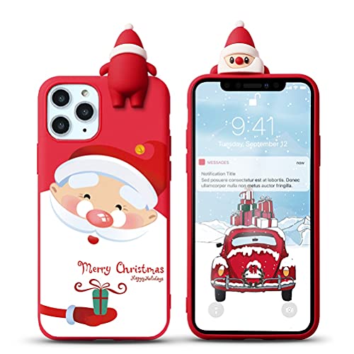 Yoedge Natale Cover per Xiaomi Mi 10 Lite 5G 6,57, 360 Gradi Full Body Protettivo Case con Protezione Schermo, Trasparente Silicone TPU Antiurto Custodia con Cartoon Natalizie Disegni, Animato 1