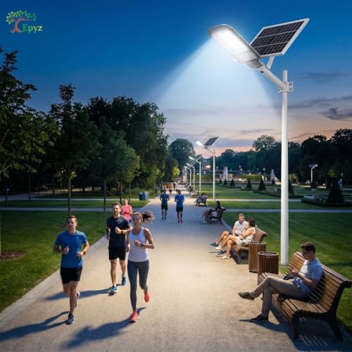 Image of Epyz 200W Semi-Integrated Solar Street Light, Cold White | Aluminium Body, Remote and Dusk to Dawn, 80 LED, 27000mAh, Pack of 1