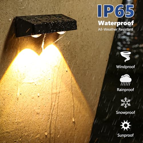 Brizled 12 Pack Solar Fence Lights, RGB + Warm White + Cool White Outdoor Solar Wall Lights, 11 Modes Color Changing Deck Light IP65 Waterproof Outdoor Lighting for Railing Wall Deck Fence Stair by Brizled - Image 6