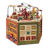 Es ist das perfekte Spielzeug, um frühes Lernen und die kognitive Entwicklung zu fördern. Die Kinder können die verschiedenen Farben und Formen bestaunen, spielerisch die Hand-Augen-Koordination sowie feinmotorische Fähigkeiten entwickeln und üben. Der große Motorikwürfel ist aus hochwertigem Holz