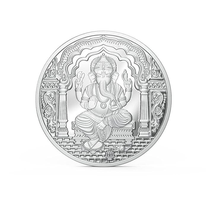 The Herbal Village Pure Silver 999 Purity 5 Grams Trimurti Laxmi Ganesh Saraswati Coin
