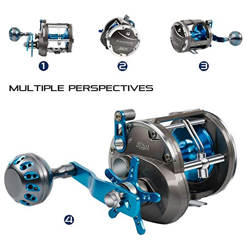 image for Burning Shark Trolling Reel Saltwater Level Wind Reels, Drag Reels Boa