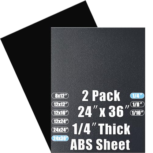 Image of ABS Plastic Sheet 1 /4 Inch Thick 24 inch x 36 inch (2-Pack),Two-Sided Heat Moldable Panel (Thermoplastic Textured Front & Smooth Back), Black Thermoform Board Great for DIY Projects, Decor, Handcrafts