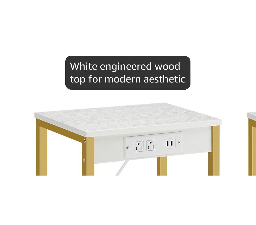 Amazon.com: HOOBRO Side Tables Set of 2 with Charging Station and