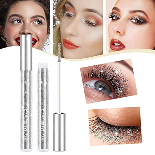 Sweetshion 4D Glitter Diamond Mascara Womens Waterproof Lasting Thickening Mascara Natural Shimmer Makeup For Concert Party #TOP2