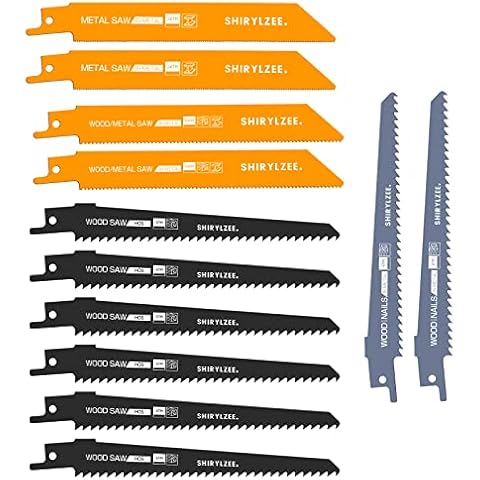 Shirylzee 12-Piece Reciprocating Saw Blades Set Cover
