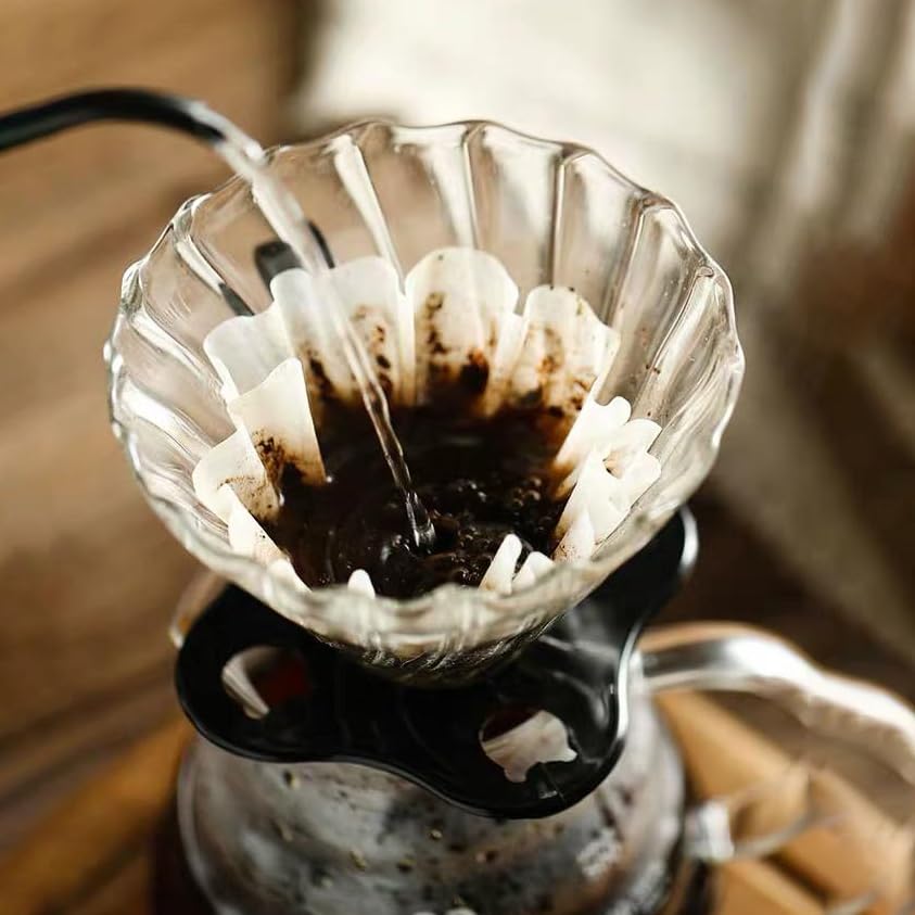 Image of The Bean Co Roasters Coffee Dripper - Manual Pour Over Brewer for Cup & Carafe | Heat-Resistant Borosilicate Glass | Cafe-Style Brewing