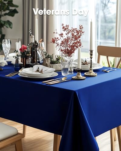 Image of Pureegg Plastic Table Cloth Disposable 8 Pack, 54 x 108 Inch Table Cloths, Graduation Decorations Class of 2026, Graduation Party, Tablecloths, Rectangle, Plastic Cover, Leakproof & Sturdy, Navy Blue