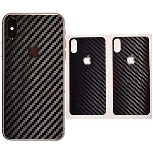 iShield 3D Film/Autocollants (Motifs en Fibre de Carbone, Motifs en métal) Lot de 2 Films Autocollants Haut de Gamme pour téléphone Portable compatibles avec l'iPhone X/XS