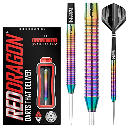 RED DRAGON Razor Edge Spectron 24g Freccette Tungsteno con Punta Acciacio, Voli e Freccette Aste