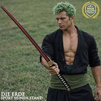One Piece - Holzschwerter (Shuusui) Katana aus Holz mit Scheide, Samurai Schwerter, Holzschwert, Zoro Schwert, Bambusklinge, One Piece Katana, Animefans, Anime Schwert, Cosplays, Spielzeug für Kinder – Ansicht 2