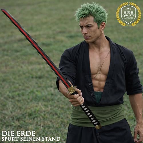 One Piece - Holzschwerter (Shuusui) Katana aus Holz mit Scheide, Samurai Schwerter, Holzschwert, Zoro Schwert, Bambusklinge, One Piece Katana, Animefans, Anime Schwert, Cosplays, Spielzeug für Kinder