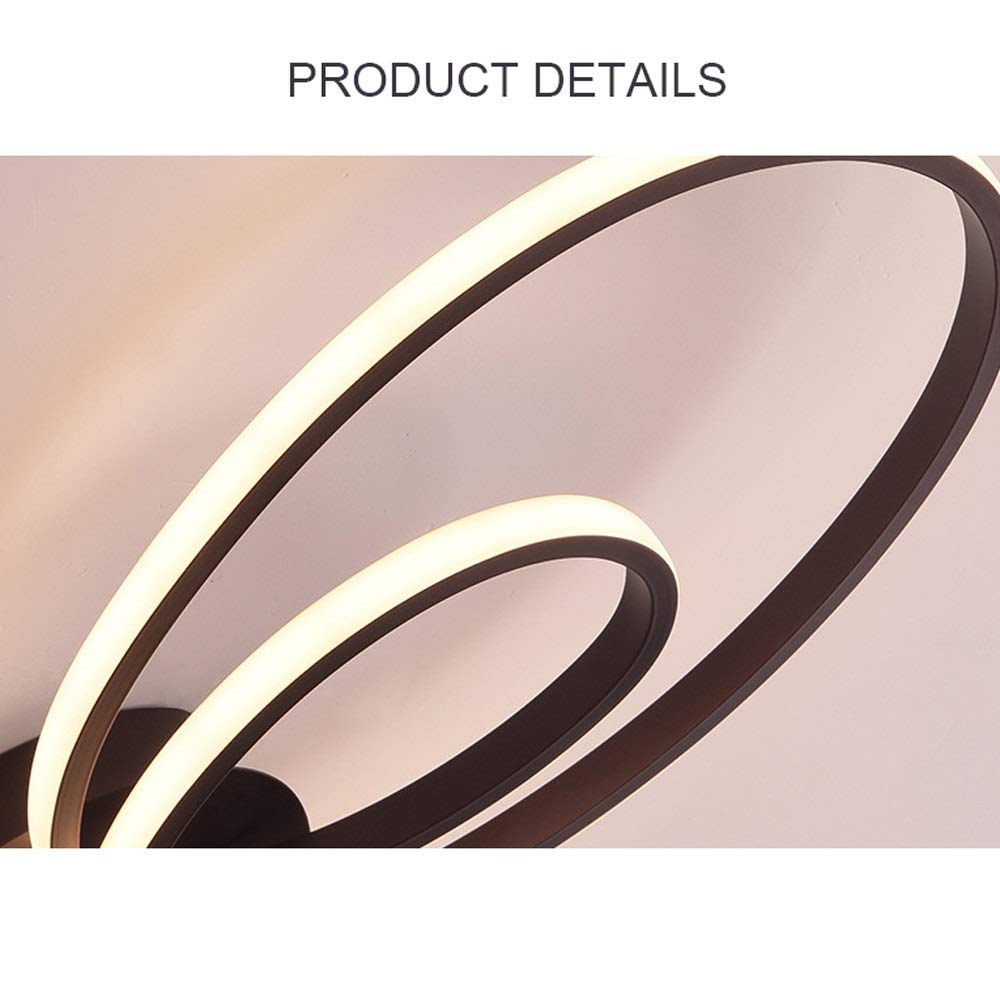 Applique da parete Plafoniera a LED, lampada da soffitto dal design curvo 42W Lampade da soffitto bianche/marroni per soggiorno, camera da letto, cucina (Marrone 3000K)