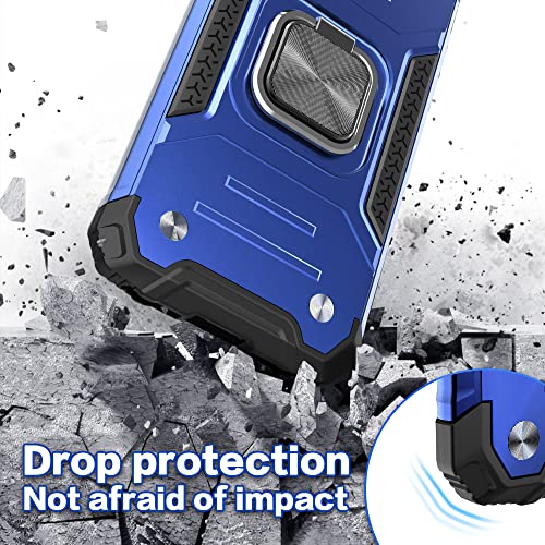 IDYStar for iPhone 16 Case with Screen Protector Blue for Men Boys,Hybrid 2 in 1 Drop Test Cover with Car Mount Kickstand Slim Fit Protective Sturdy Case for iPhone 16 6.1 Inch,Navy Blue - image 6