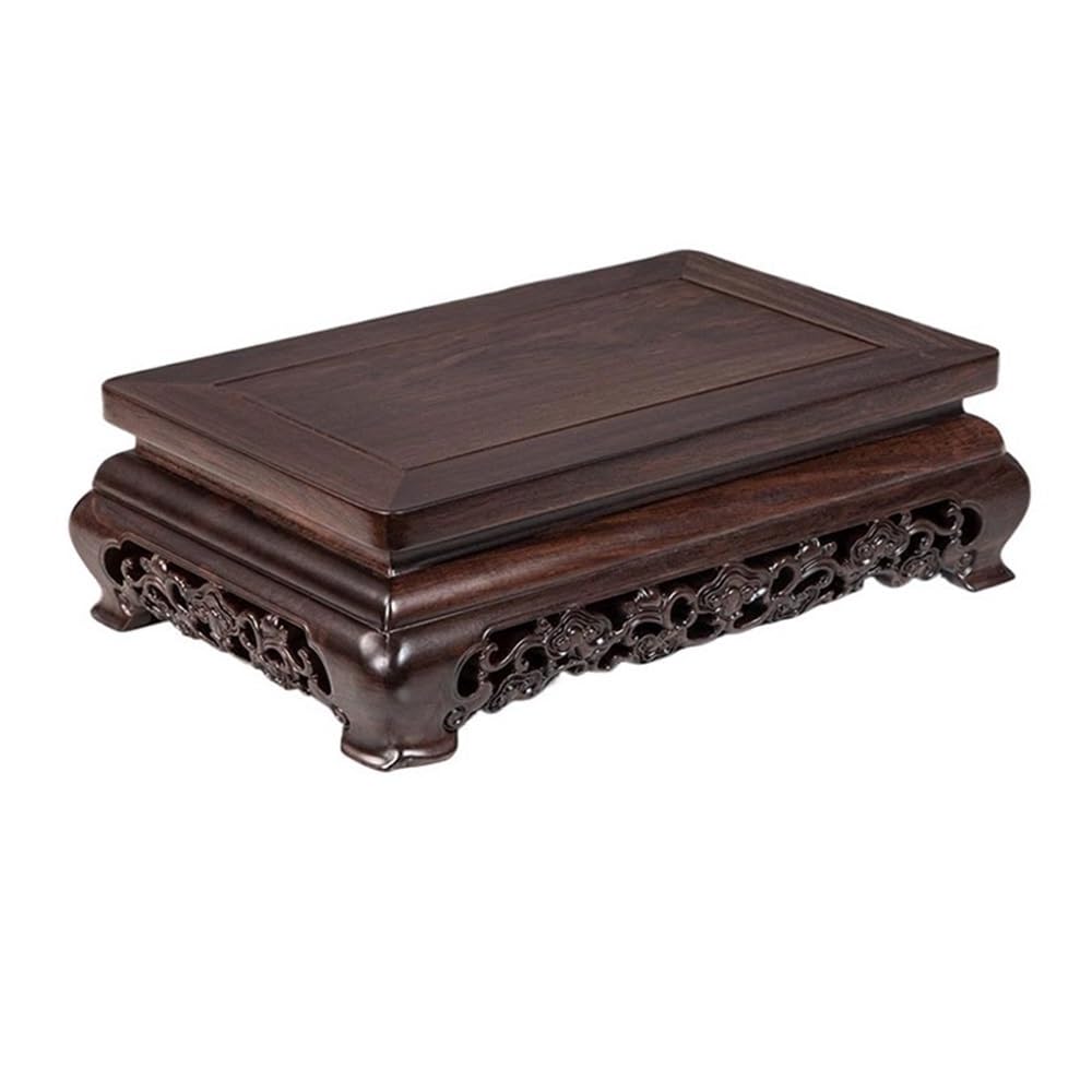 V2t9R4m7 Bonsai pot stand Plant Stool Rectangular Display Base, Teapot Vase Bonsai Ebony Carving Stand Bonsai display stand(Small)